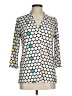 Worthington Polka Dots White 3/4 Sleeve Top Size M - photo 1