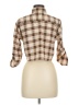 Speed Limit MPH 100% Polyester Plaid Tan 3/4 Sleeve Blouse Size M - photo 2