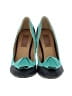 Joyfolie Color Block Teal Black Heels Size 9 1/2 - photo 2