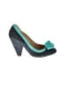 Joyfolie Color Block Teal Black Heels Size 9 1/2 - photo 1