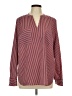 CAbi 100% Polyester Stripes Red Long Sleeve Blouse Size L - photo 1