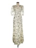 Self-Portrait 100% Polyester Silver Ivory Cocktail Dress Size 6 - photo 1