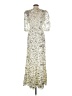 Self-Portrait 100% Polyester Silver Ivory Cocktail Dress Size 6 - photo 2