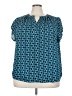 Fun2Fun 100% Polyester Teal Short Sleeve Blouse Size 3X - photo 1