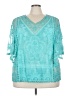 Kindred 100% Polyester Teal 3/4 Sleeve Blouse Size 3X - photo 1