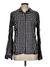 Splendid 100% Rayon Houndstooth Black Long Sleeve Button-Down Shirt Size L - photo 1