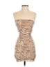 Meshki Animal Print Tan Cocktail Dress Size XS - photo 1