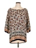 Alya 100% Polyester Brown 3/4 Sleeve Blouse Size L - photo 1
