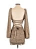 Mable 100% Polyester Tweed Tan Cocktail Dress Size S - photo 2
