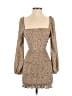 Mable 100% Polyester Tweed Tan Cocktail Dress Size S - photo 1