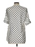 Everly 100% Polyester Polka Dots Silver Short Sleeve Blouse Size L - photo 2