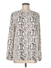 J.Crew Factory Store 100% Polyester Animal Print Silver Long Sleeve Blouse Size M - photo 1