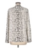 J.Crew Factory Store 100% Polyester Animal Print Silver Long Sleeve Blouse Size M - photo 2