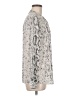 J.Crew Factory Store 100% Polyester Animal Print Silver Long Sleeve Blouse Size M - photo 4