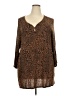 Cuddl Duds Brown 3/4 Sleeve Blouse Size 3X - photo 1