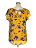 Blu Pepper Yellow Short Sleeve Blouse Size 1X - photo 2