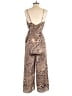 Aqua 100% Polyester Animal Print Brown Jumpsuit Size S - photo 2