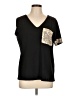 Shein 100% Polyester Black Short Sleeve Top Size L - photo 1