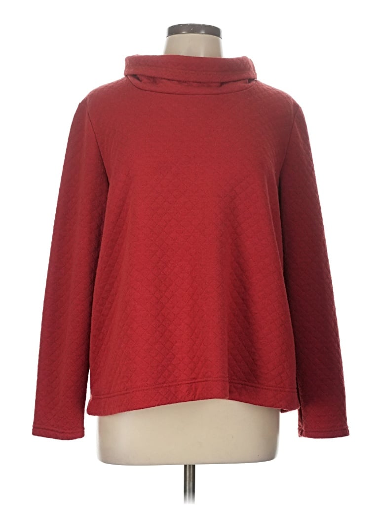 Pre-owned En Creme Turtleneck Sweater In Red