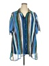 Maggie Barnes 100% Polyester Stripes Blue Short Sleeve Blouse Size 3X - photo 1
