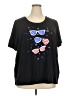 Catherines Stars Black Short Sleeve T-Shirt Size 2X (petite) - photo 1