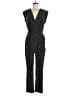 Theory 100% Silk Chevron-herringbone Black Jumpsuit Size 6 - photo 1