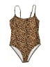 Unbranded Animal Print Brown One Piece Swimsuit Size L - photo 1
