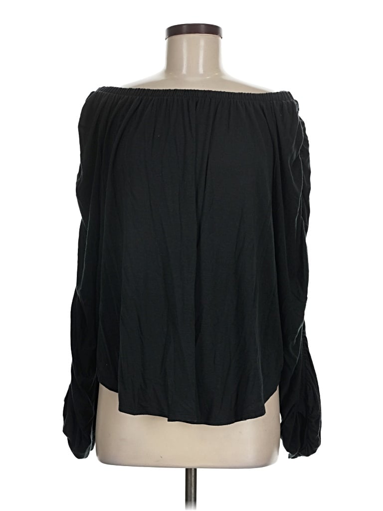 Pre-owned We The Free Long Sleeve Blouse In Black
