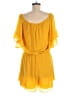 New York & Company 100% Polyester Solid Yellow Romper Size M - photo 2