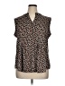 Kim Rogers Animal Print Brown Sleeveless Blouse Size XL - photo 1