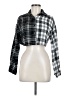 Shein Plaid Black Long Sleeve Button-Down Shirt Size M - photo 1