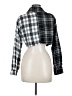 Shein Plaid Black Long Sleeve Button-Down Shirt Size M - photo 2