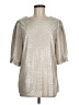 Flawless 100% Polyester Metallic Silver 3/4 Sleeve Blouse Size M - photo 1
