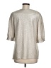 Flawless 100% Polyester Metallic Silver 3/4 Sleeve Blouse Size M - photo 2