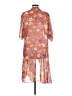 Lularoe 100% Polyester Floral Pink Red Kimono Size M - photo 2