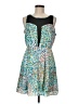 BCBGeneration 100% Polyester Print Teal Cocktail Dress Size 8 - photo 1