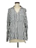 Tommy Hilfiger 100% Viscose Stripes Silver Long Sleeve Blouse Size M - photo 1