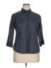 Foxcroft Polka Dots Blue 3/4 Sleeve Button-Down Shirt Size 16 (petite) - photo 1