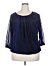 Jaclyn Smith 100% Polyester Blue 3/4 Sleeve Blouse Size XXL - photo 1