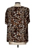 Talbots Animal Print Brown Short Sleeve Blouse Size L - photo 2