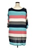 Lularoe Stripes Teal 3/4 Sleeve T-Shirt Size 24 - 26 - photo 2