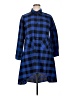 Unbranded 100% Polyester Plaid Blue Casual Dress Size XL - photo 1