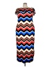 Discreet Chevron-herringbone Blue Casual Dress Size 3X - photo 1