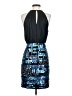 Mignon 100% Silk Graphic Blue Cocktail Dress Size 4 - photo 2