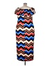 Discreet Chevron-herringbone Blue Casual Dress Size 3X - photo 2