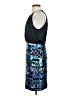 Mignon 100% Silk Graphic Blue Cocktail Dress Size 4 - photo 5