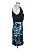 Mignon 100% Silk Graphic Blue Cocktail Dress Size 4 - photo 4