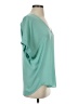 Lush 100% Polyester Teal Short Sleeve Blouse Size S - photo 4