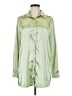 Princess Polly Metallic Green Long Sleeve Blouse Size 6 - photo 1