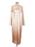 Shein 100% Polyester Metallic Tan Cocktail Dress Size L - photo 1